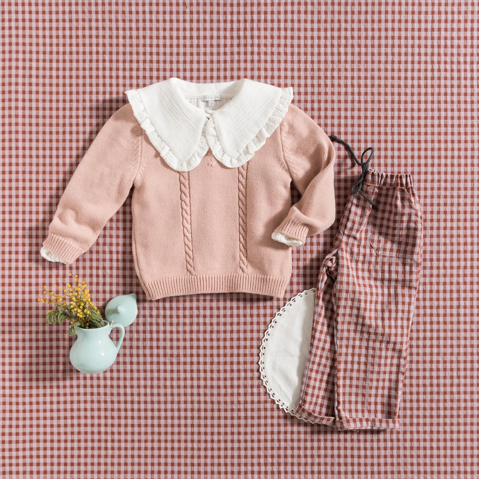 Grace Baby & Child Trousers - Pink Wood Winker - 2Y, 3Y, 5Y