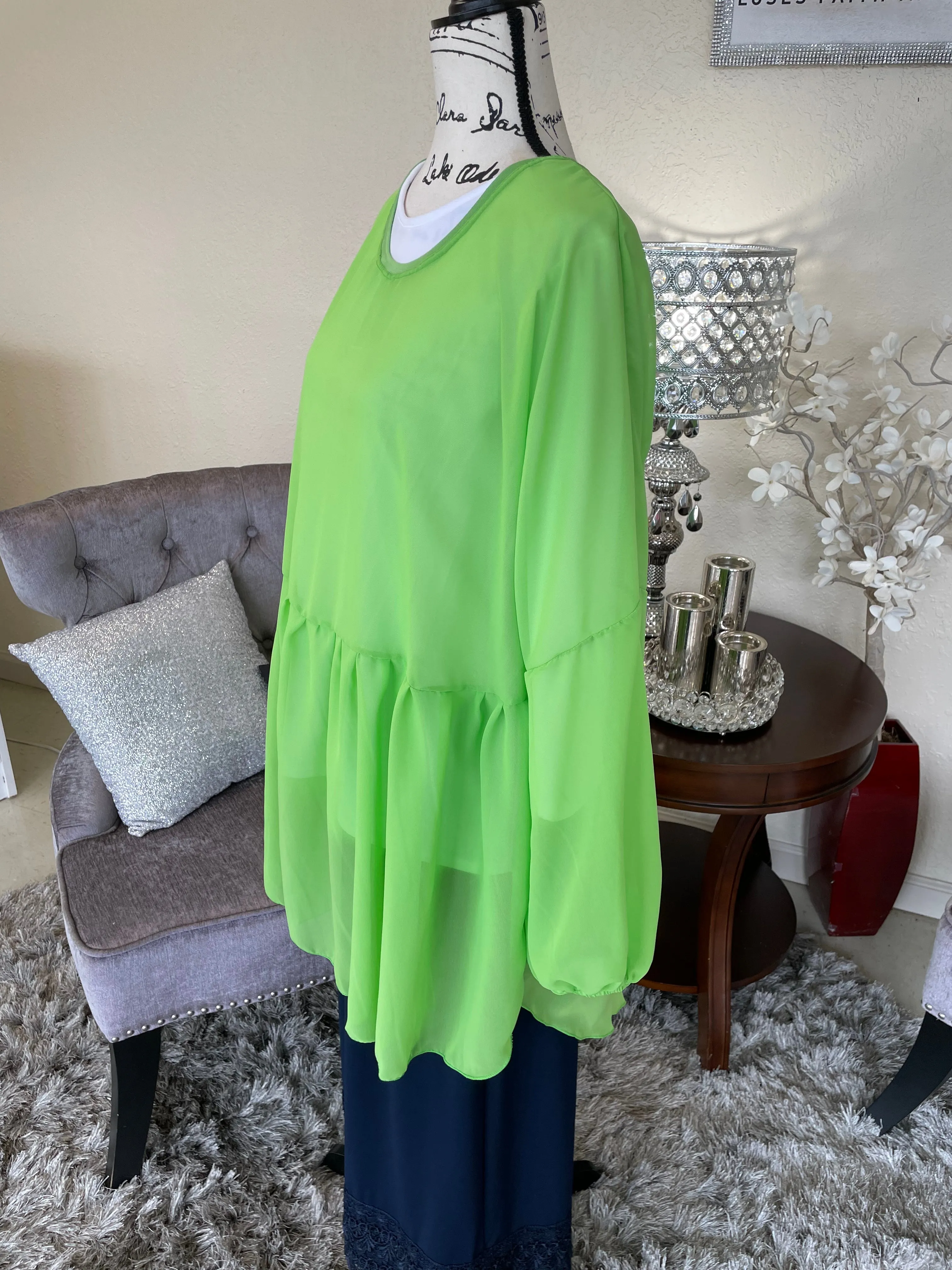 Green Chiffon Top (PL)
