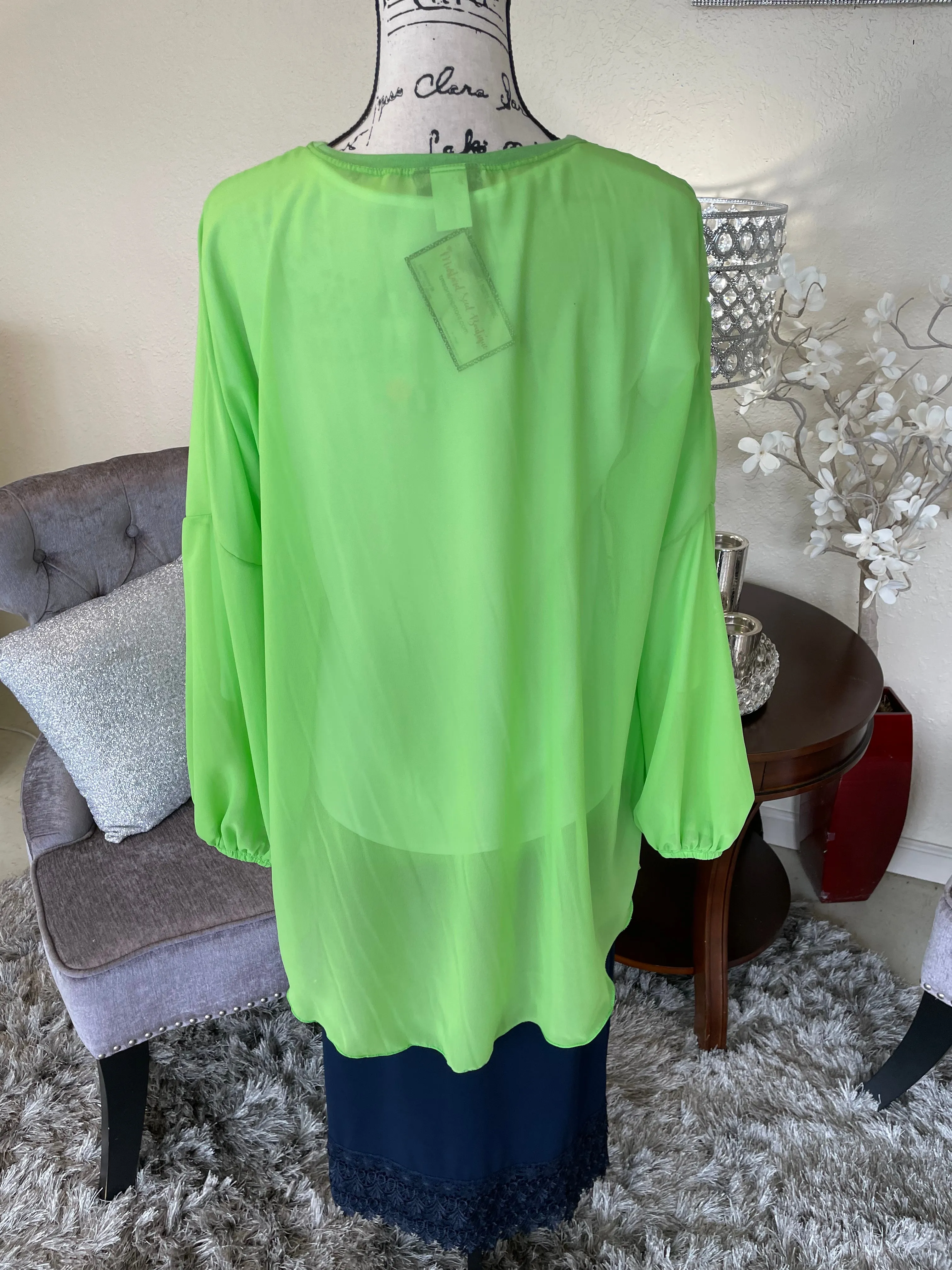 Green Chiffon Top (PL)