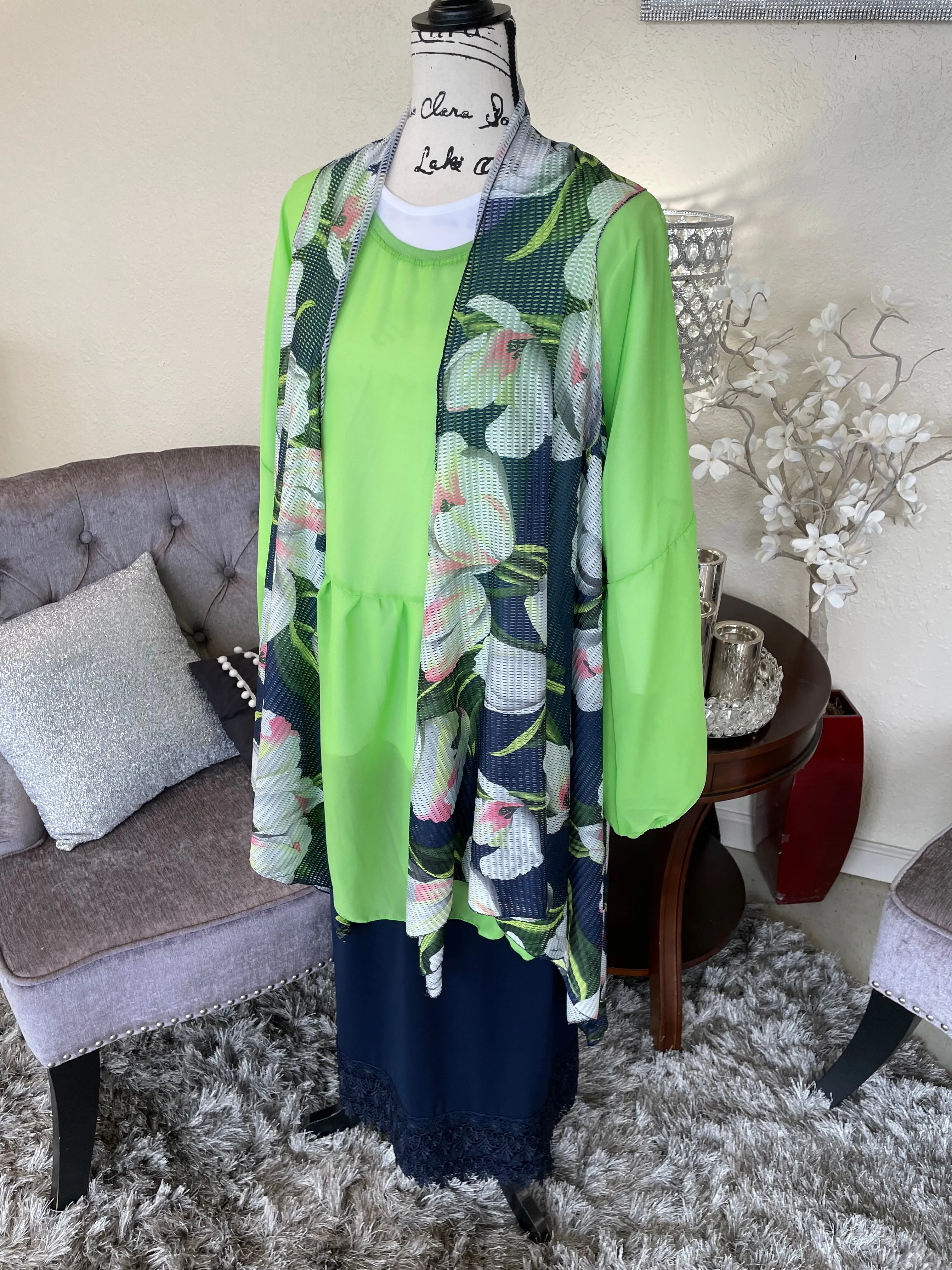 Green Chiffon Top (PL)