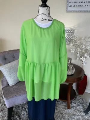 Green Chiffon Top (PL)