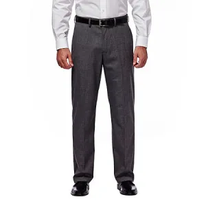 Haggar Mens Classic fit Dress Pants 40 / 30 Grey Solid Stretch