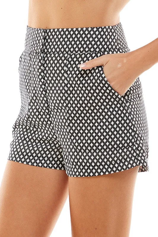 High Waist Pattern Shorts