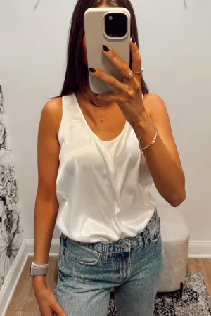 Holly U Neck Satin Tank Top