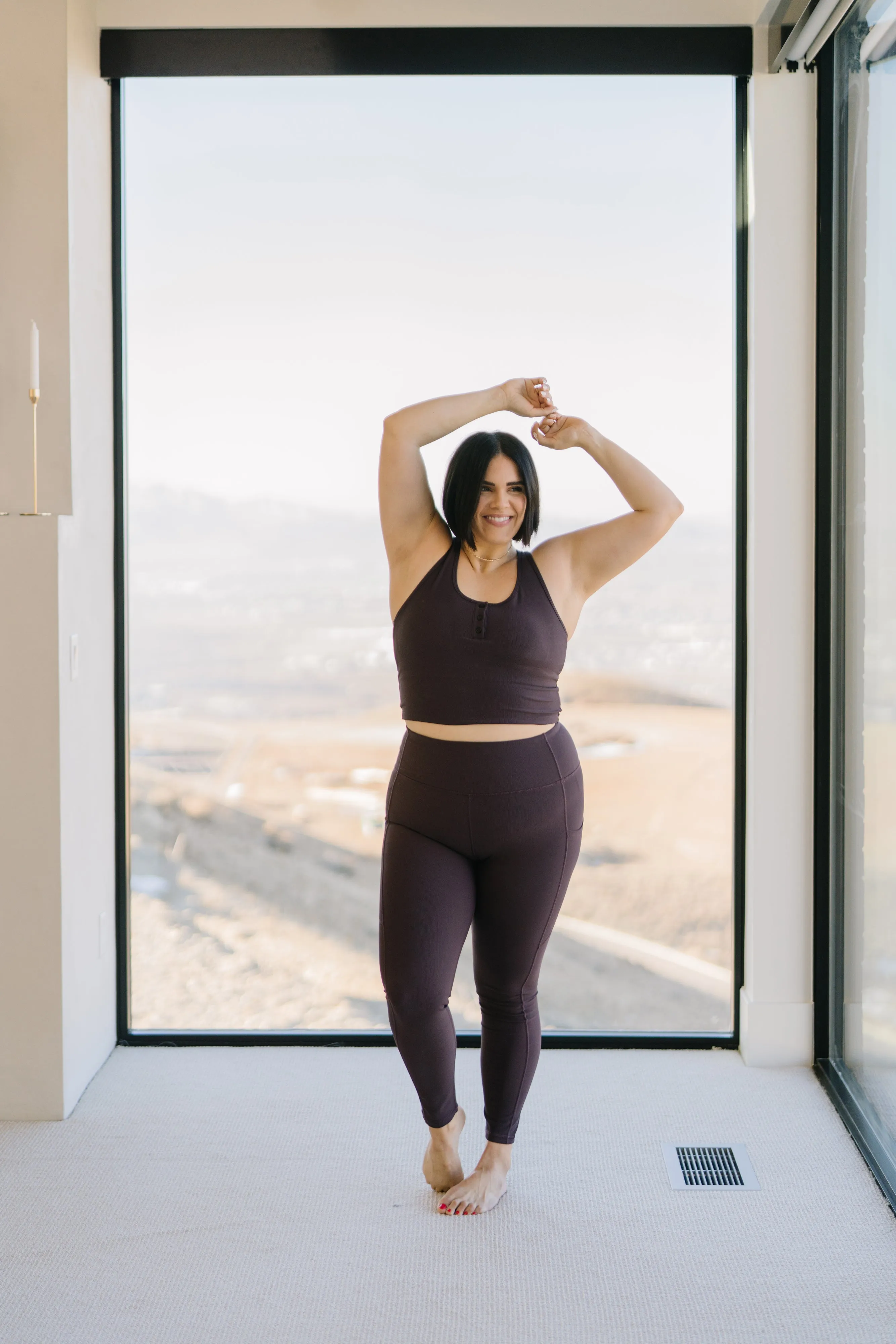Inspire Leggings - Eggplant Ribbed