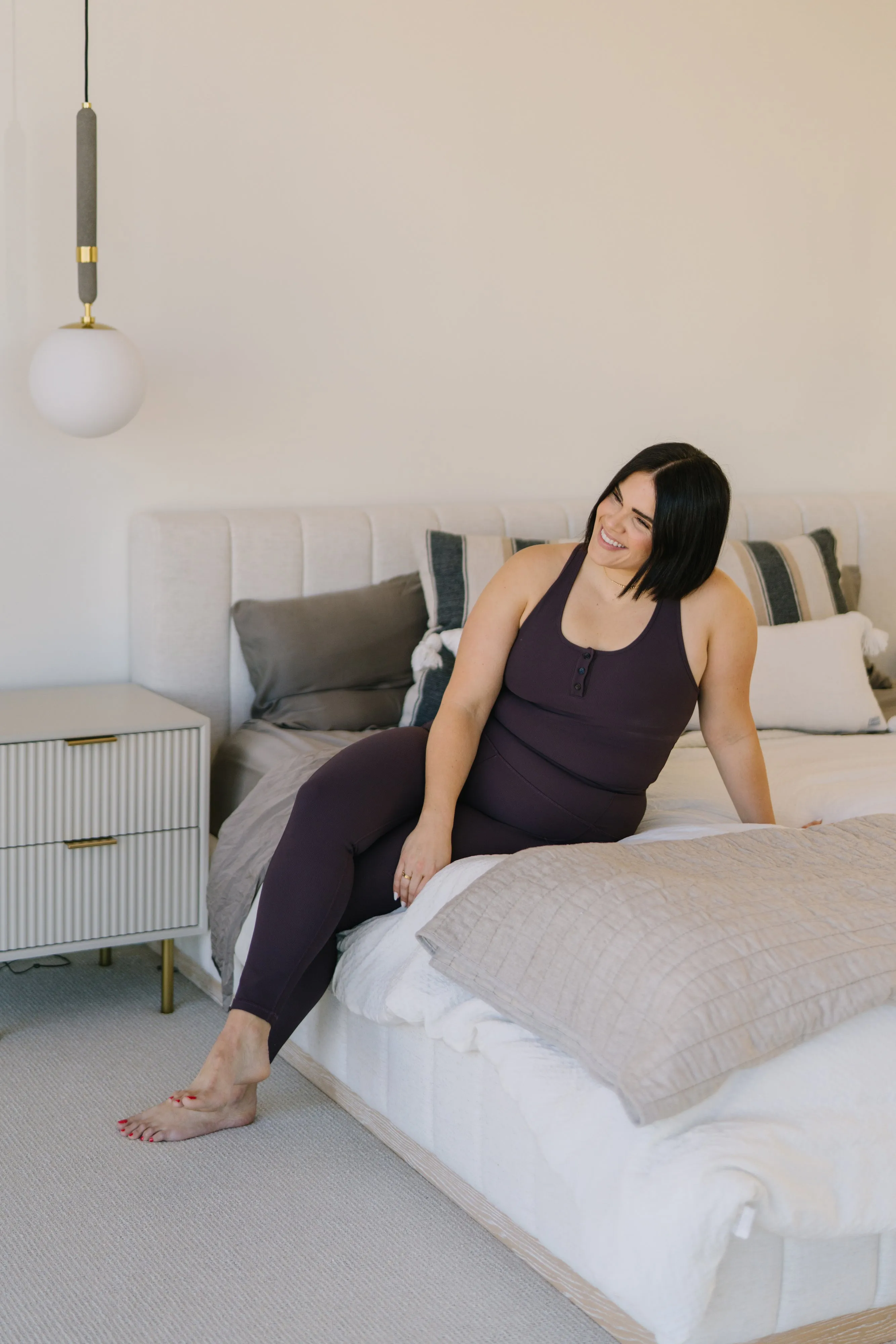 Inspire Leggings - Eggplant Ribbed