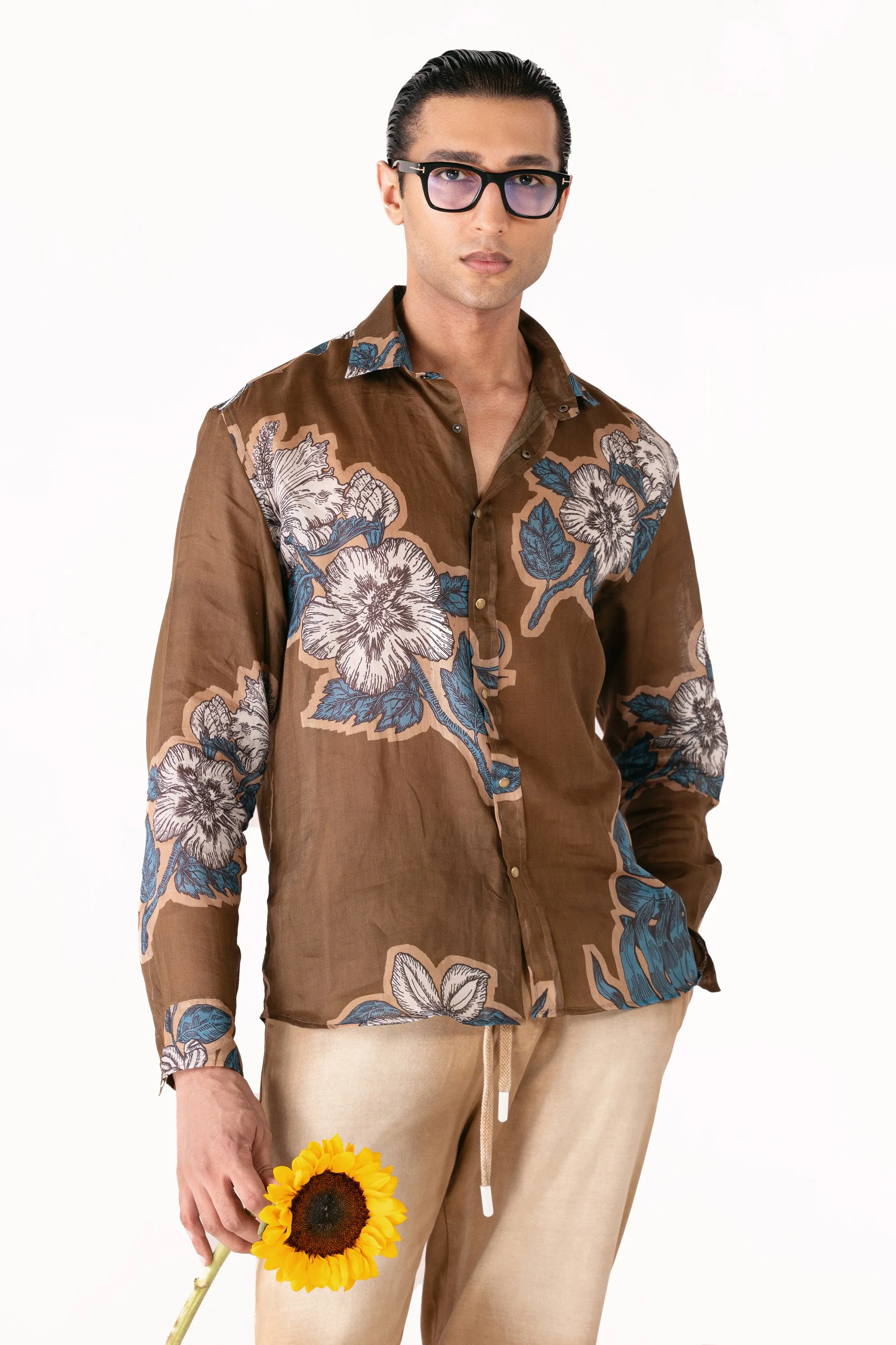 Irish Cotton Floral Printed Shirt