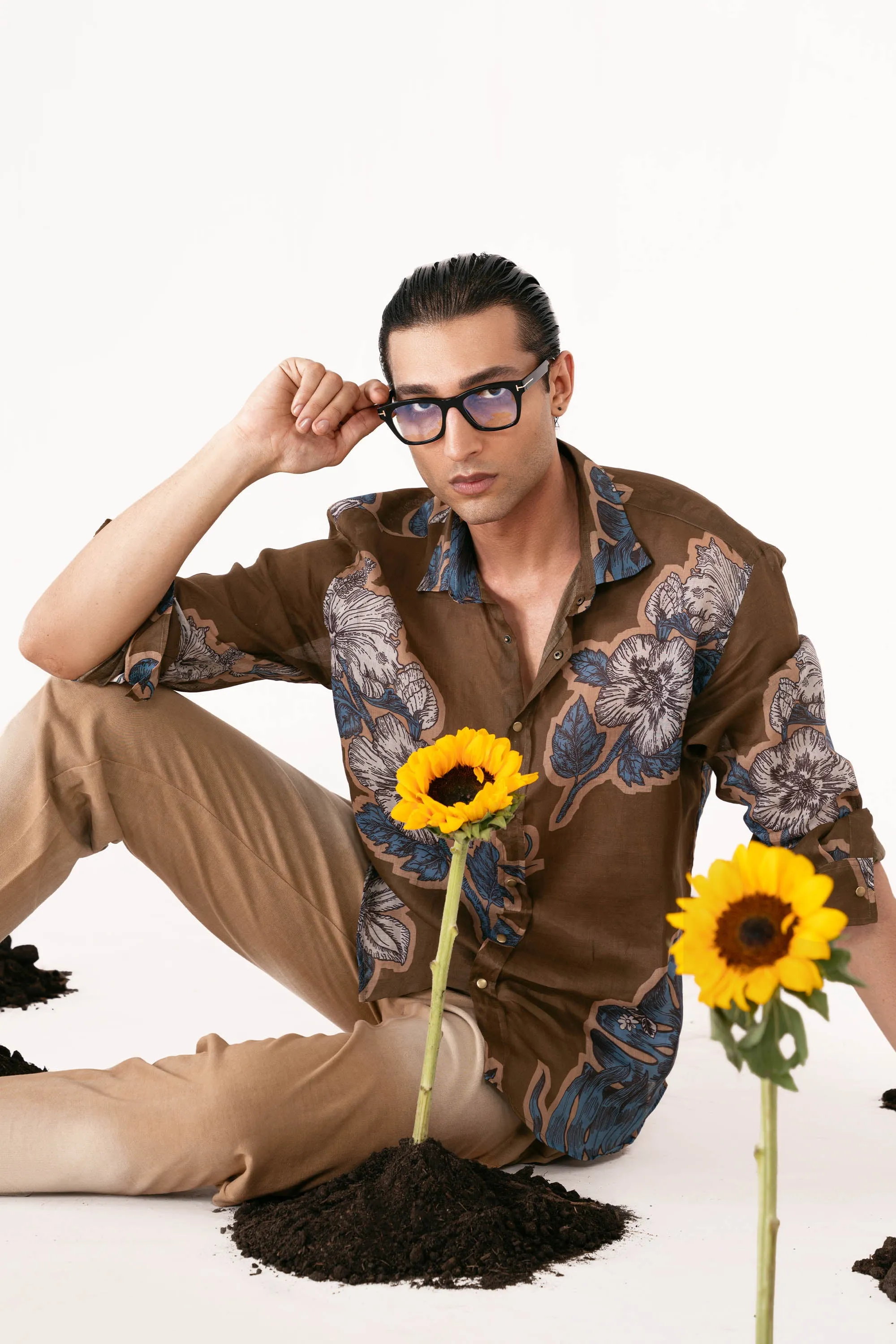 Irish Cotton Floral Printed Shirt
