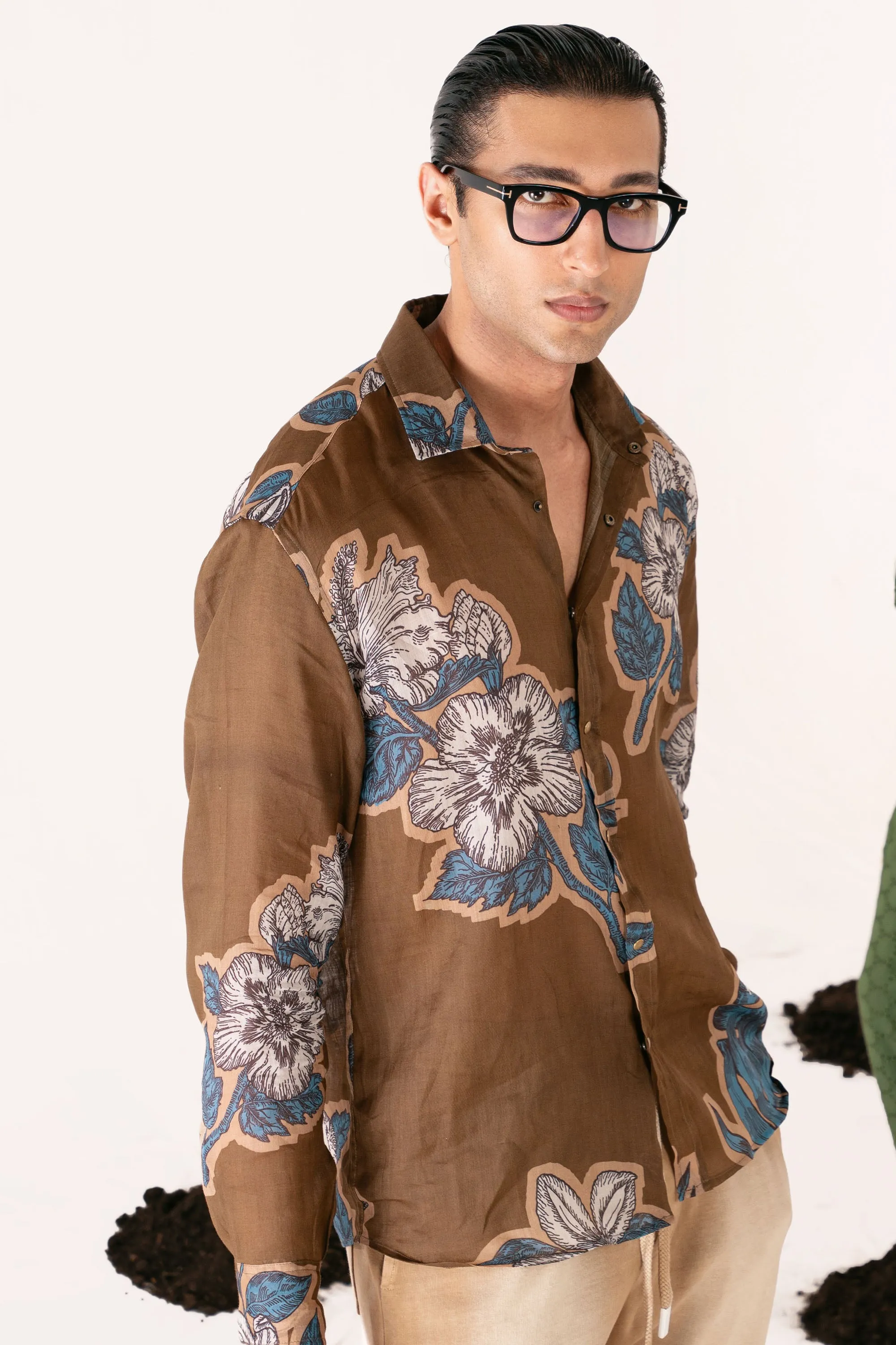 Irish Cotton Floral Printed Shirt