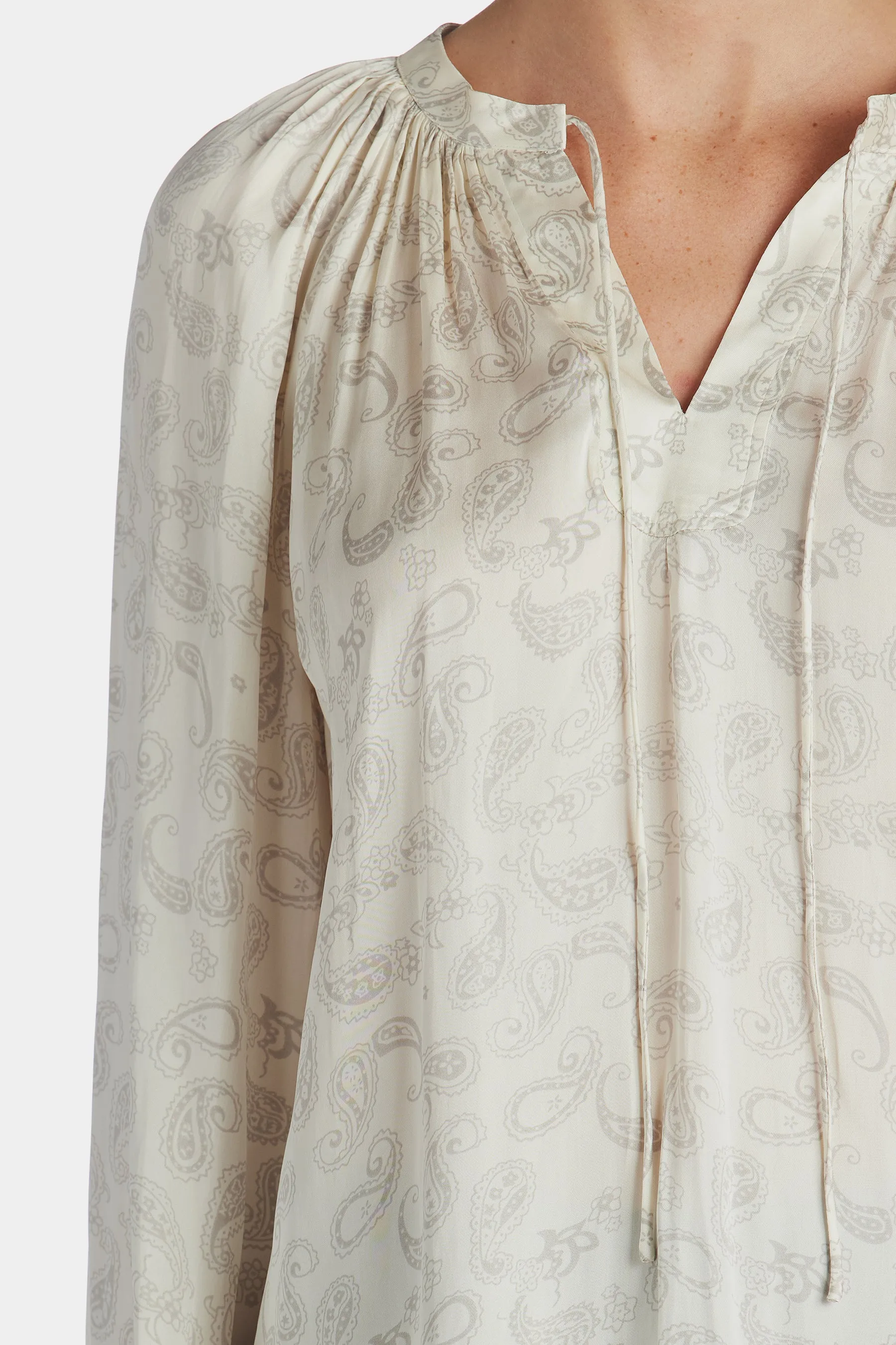 Jacquard Long Sleeve Blouse