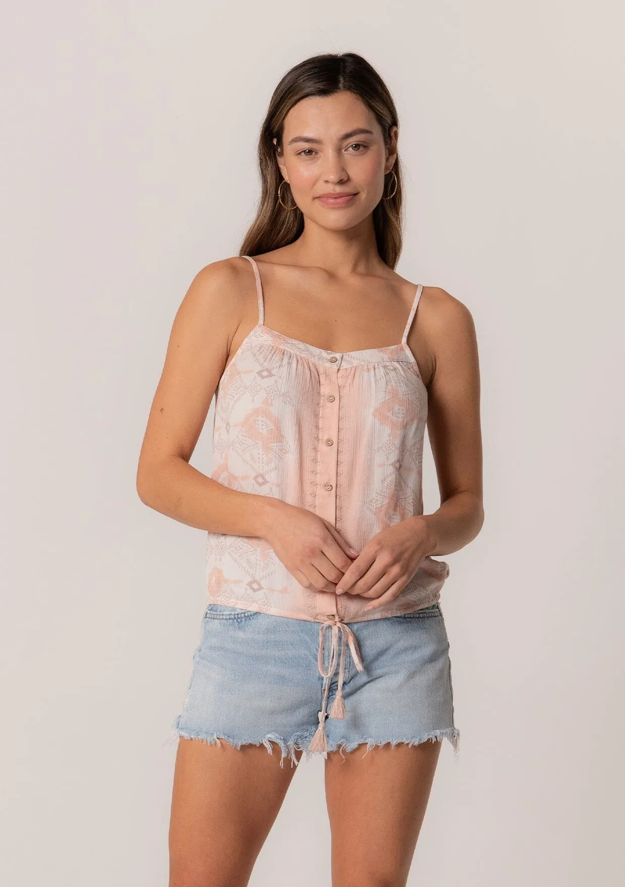 Joella Button Front Tank Top