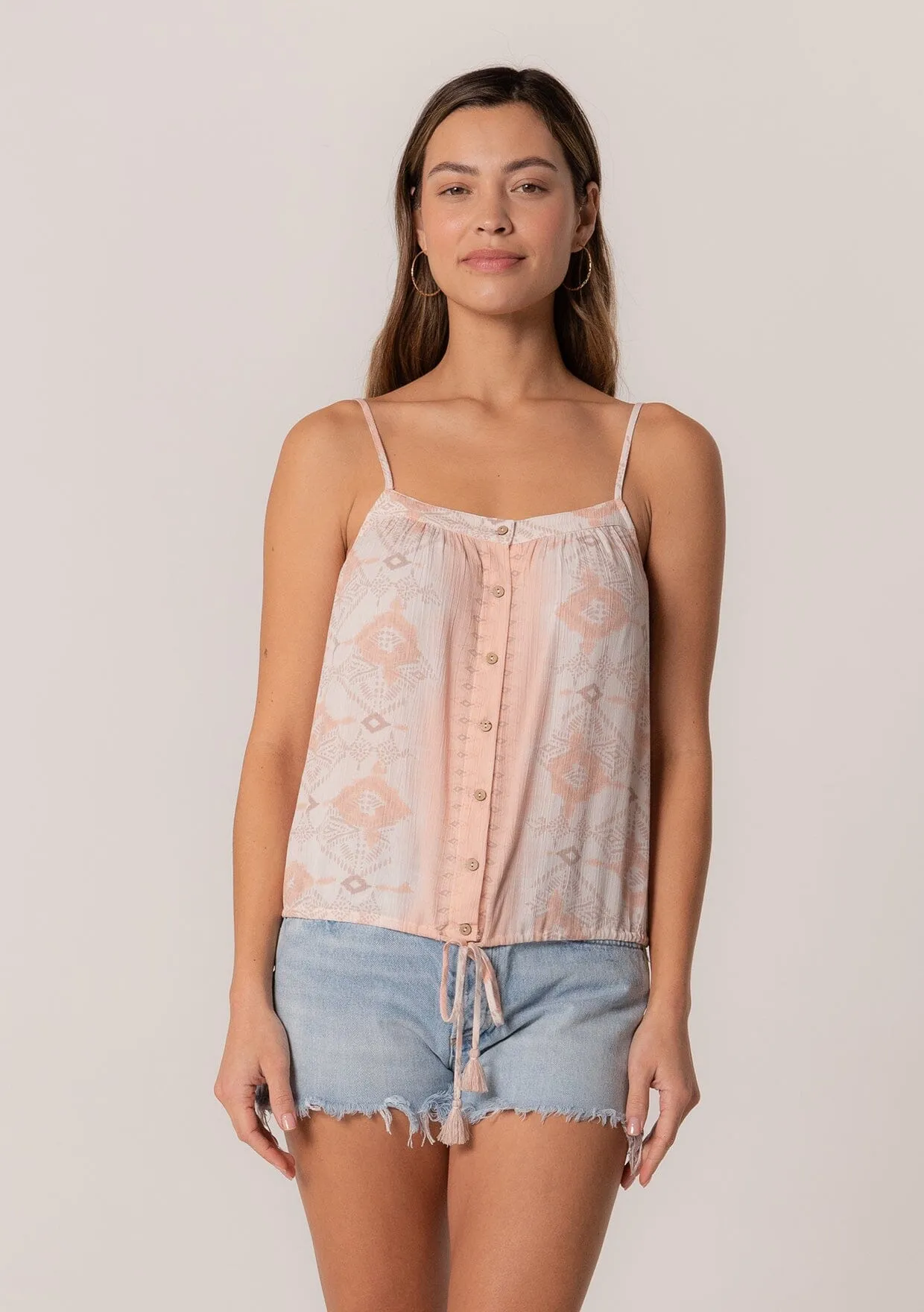 Joella Button Front Tank Top