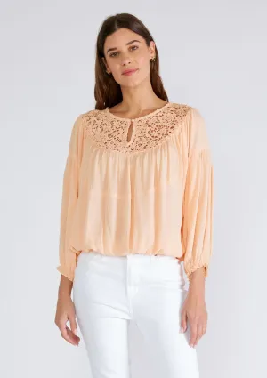 Johanne Crochet Peasant Top