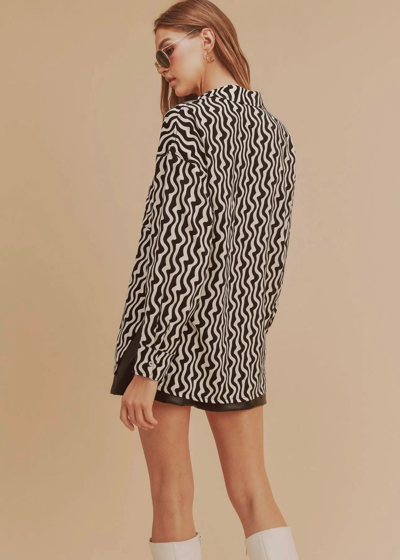 Kloris Button-Up Silky Blouse