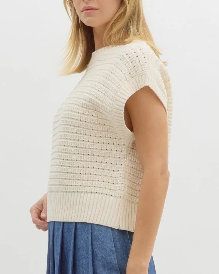 Knit Sweater Top - Cream
