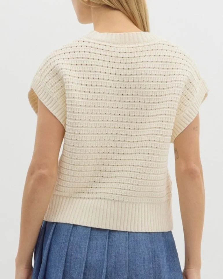 Knit Sweater Top - Cream