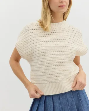 Knit Sweater Top - Cream