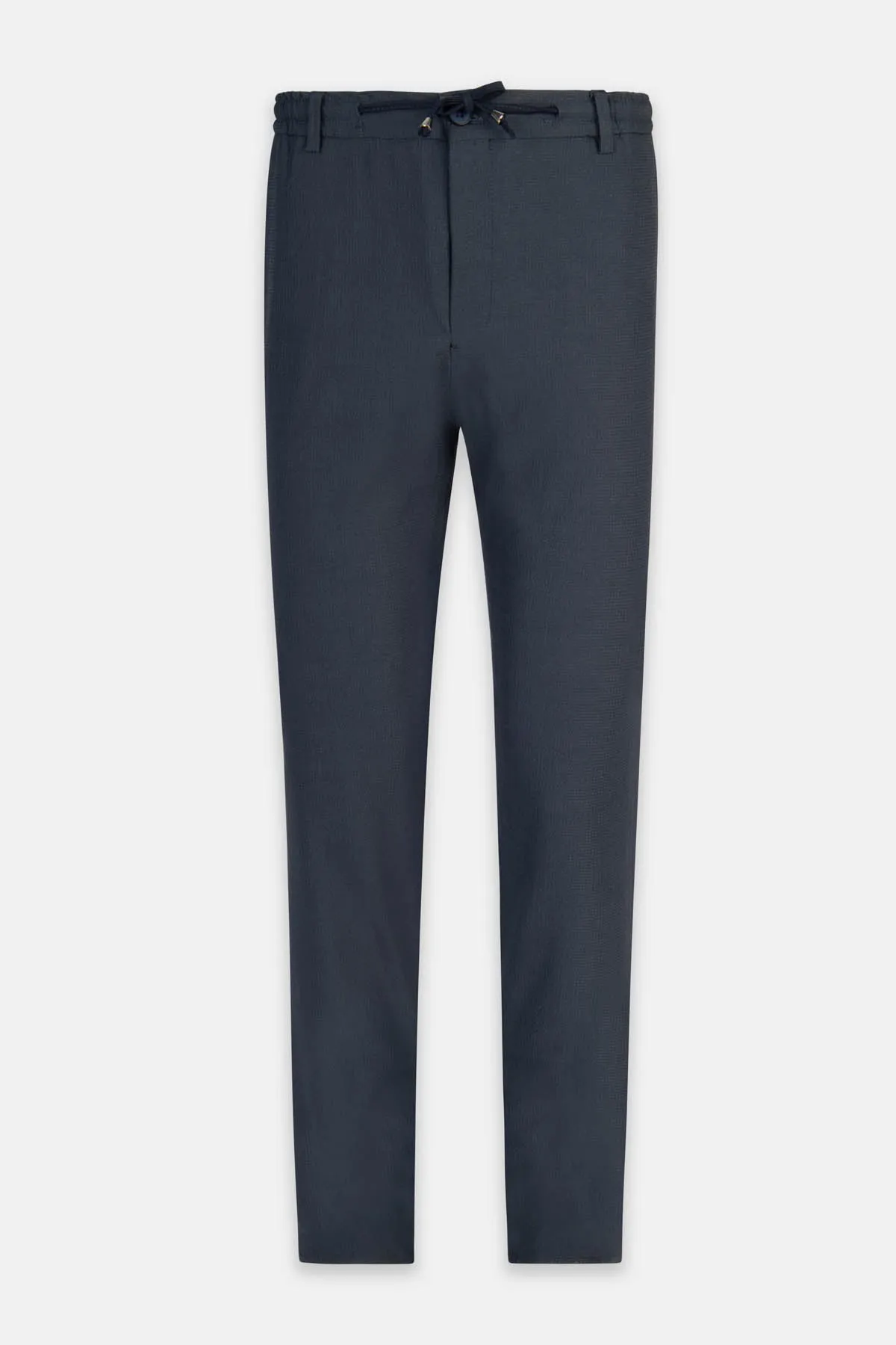 Laced-Up Dark Navy Chino smart casual pants