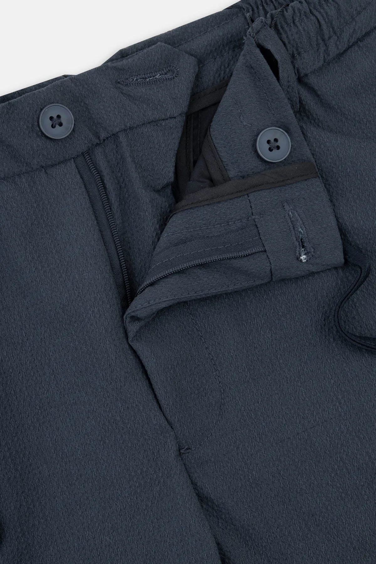 Laced-Up Dark Navy Chino smart casual pants