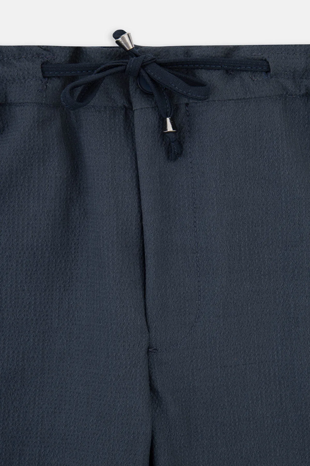 Laced-Up Dark Navy Chino smart casual pants