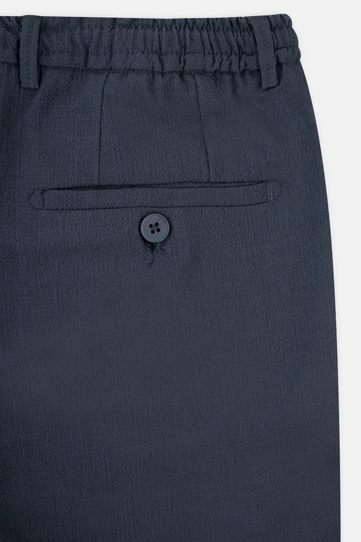 Laced-Up Dark Navy Chino smart casual pants
