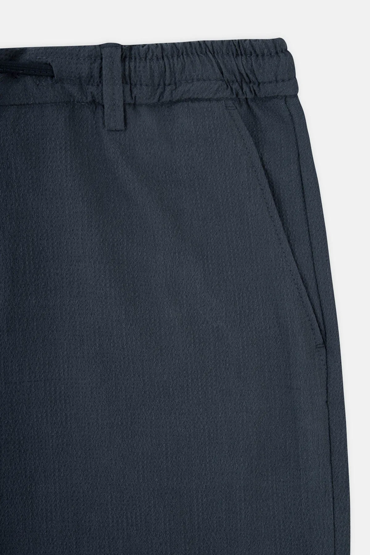 Laced-Up Dark Navy Chino smart casual pants