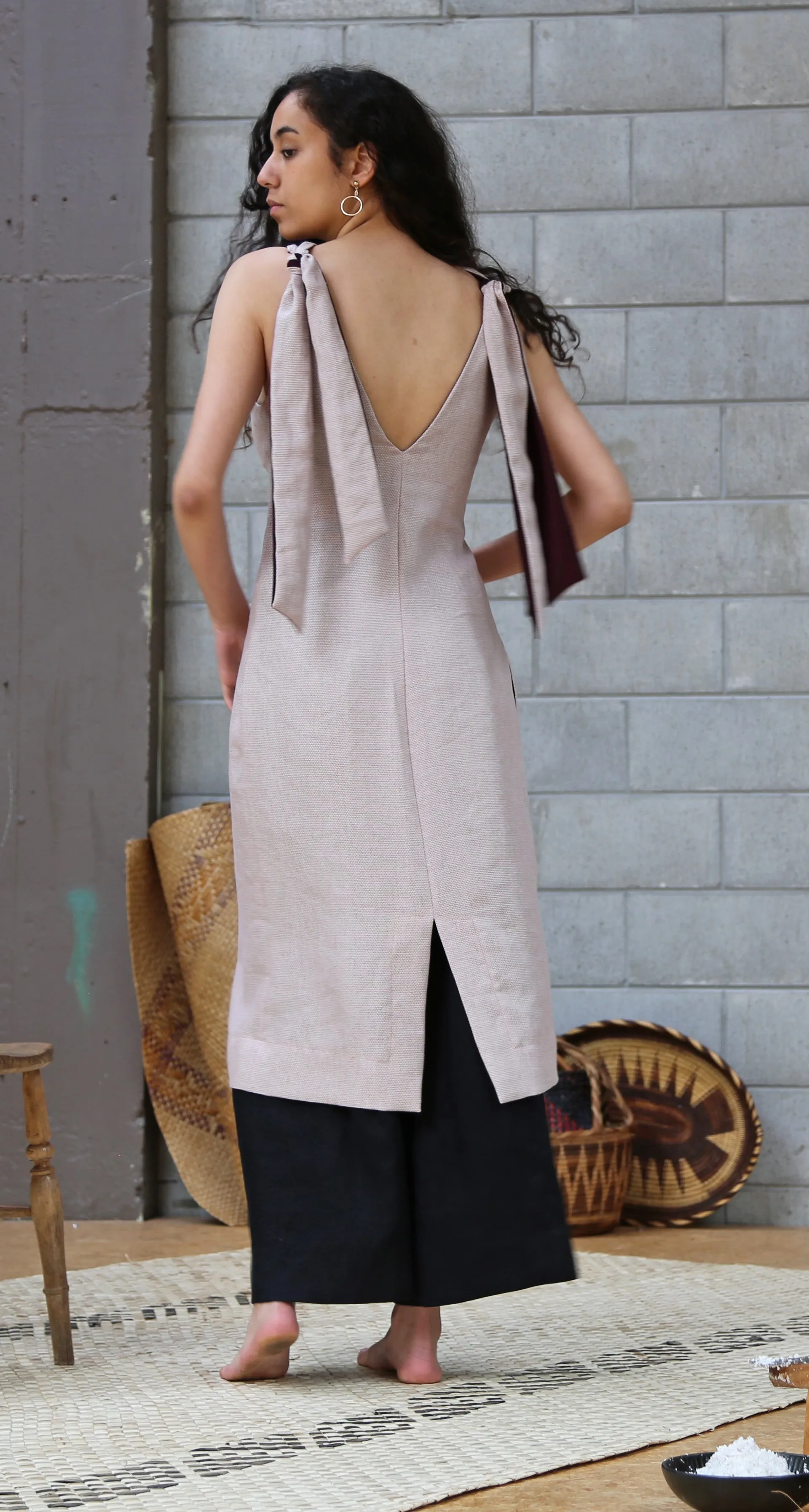 LAMAI CROSS-OVER BUTTON-DOWN DRESS