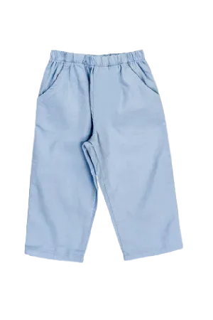 Light Blue Corduroy Elastic Waist Pant