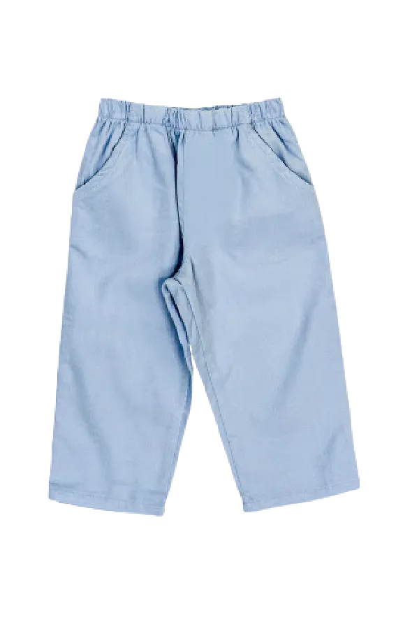 Light Blue Corduroy Elastic Waist Pant
