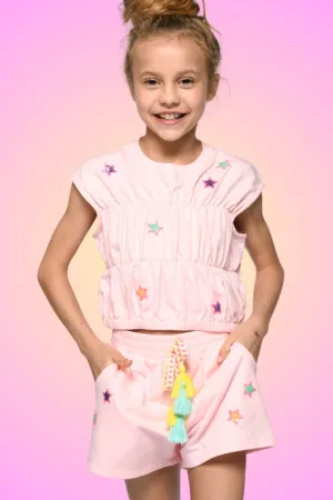 Little Girls I Tween Star Patch Sporty Chic Top