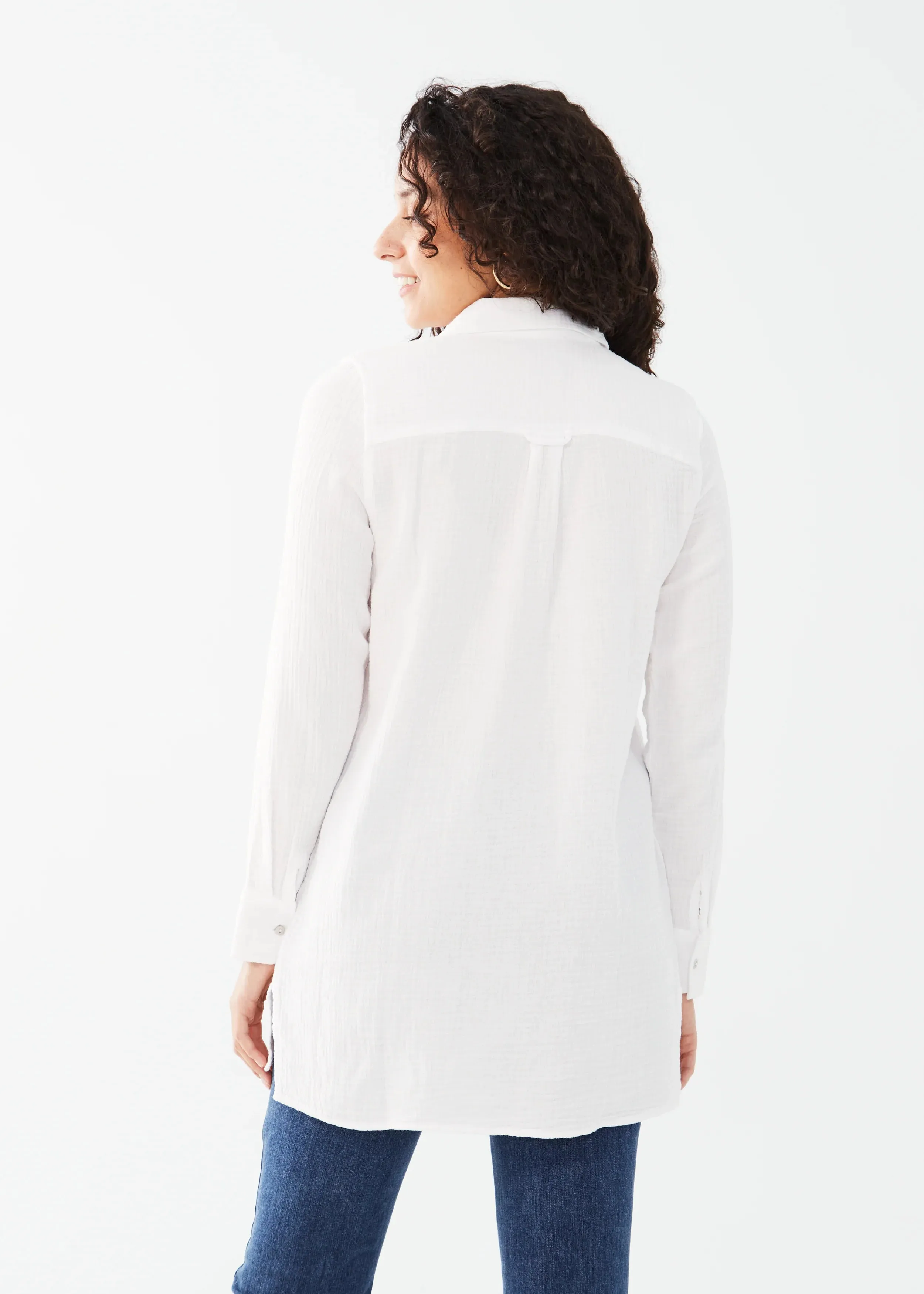 Long Sleeve Cotton Gauze Tunic