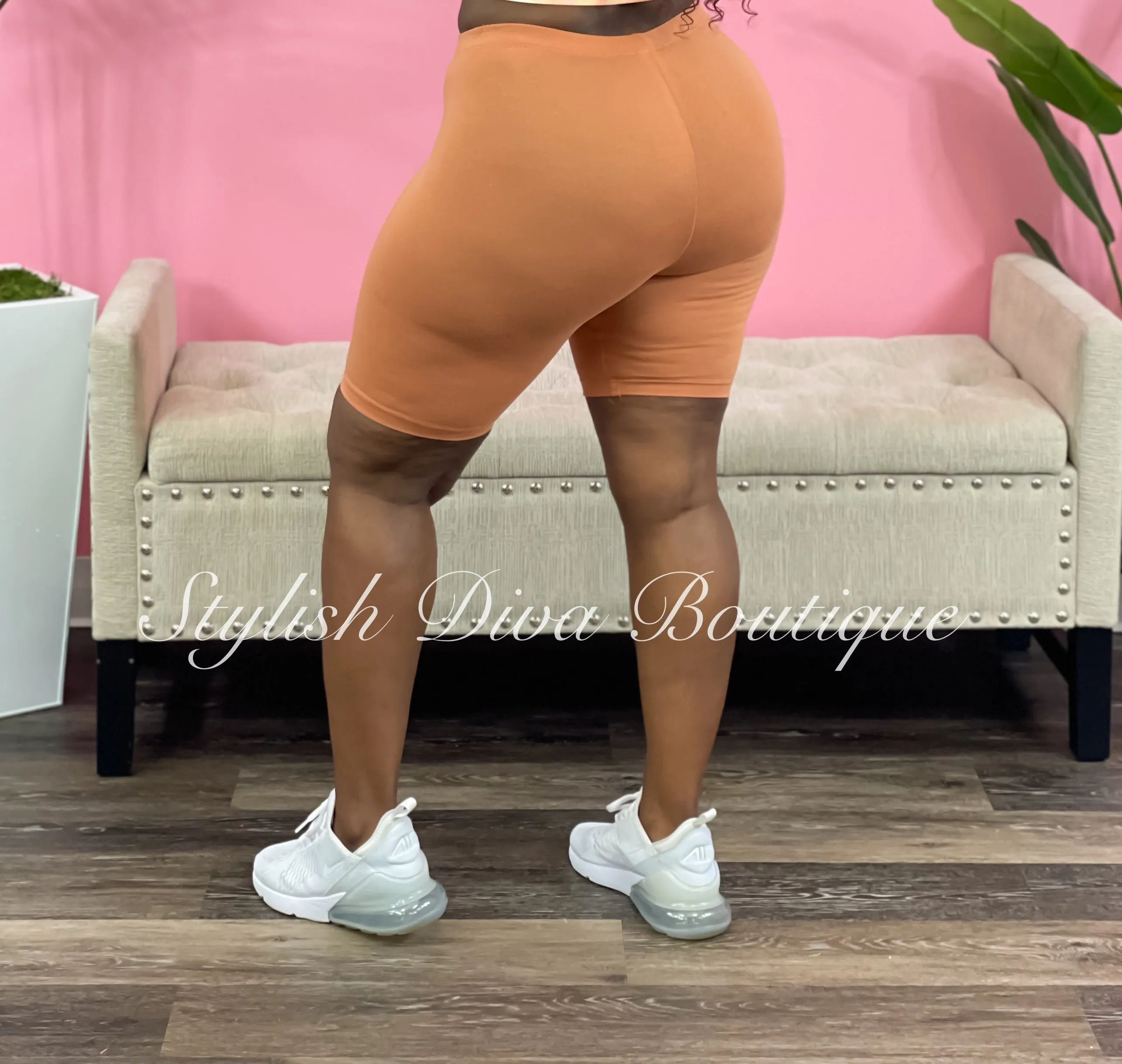 Luxe Cotton Biker Shorts up to 3XL (Butter Orange)