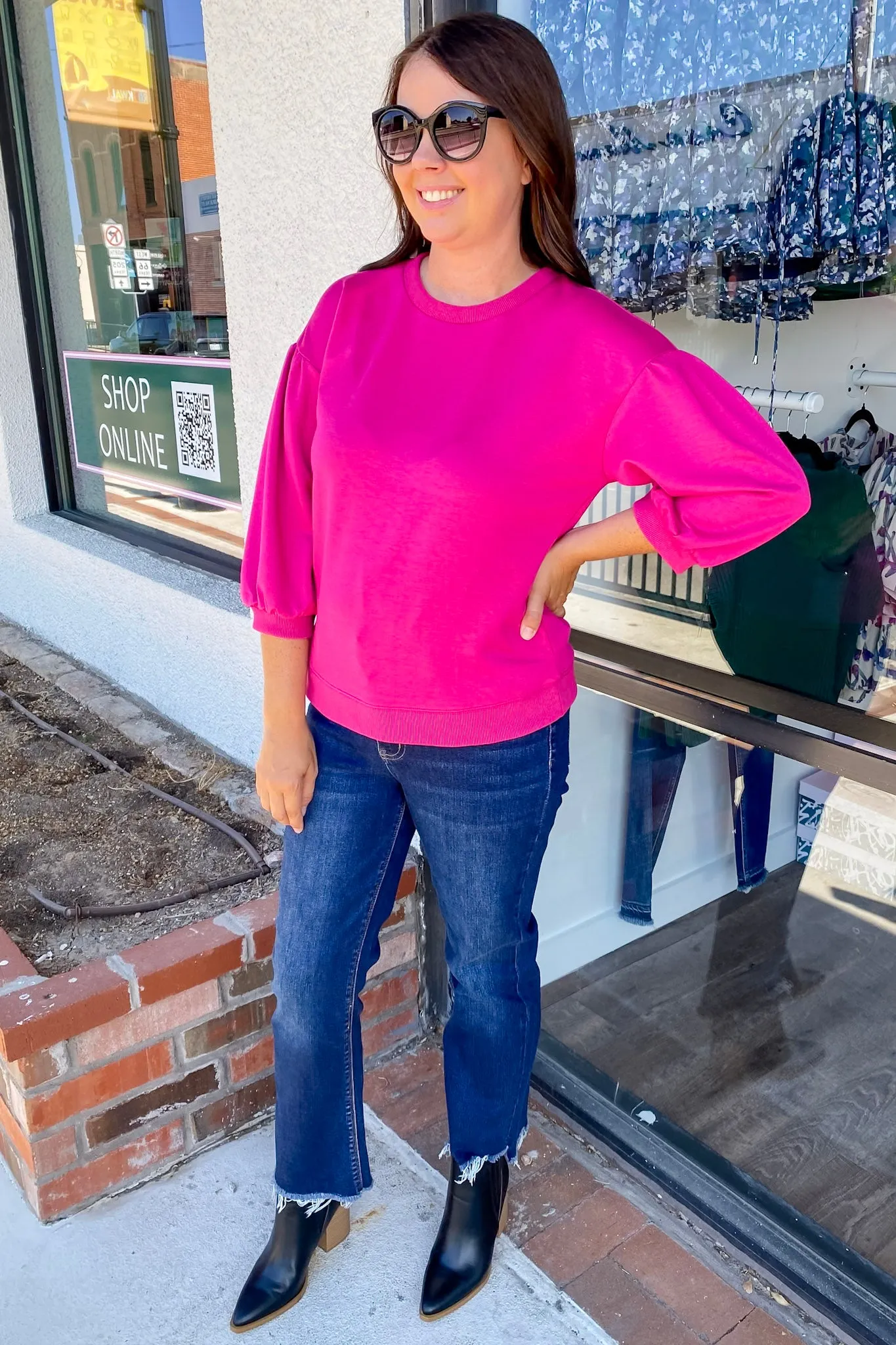 Make It Work Magenta Top