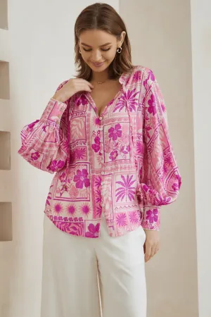 Maple Long Sleeve Blouse - Pink