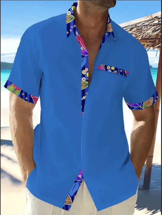 Men's 3D Printed Casual Slim Shirt