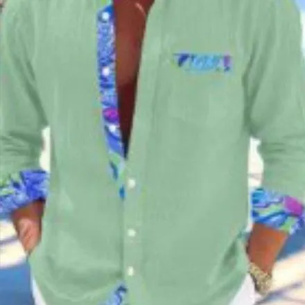 Men's 3D Printed Casual Slim Shirt