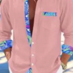 Men's 3D Printed Casual Slim Shirt