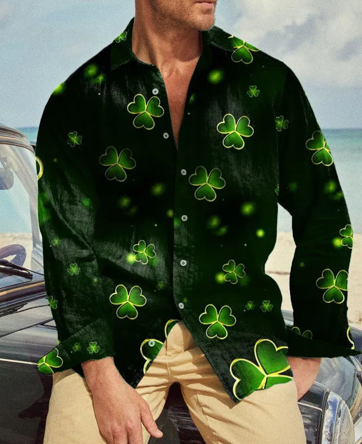 Men's 3D Printed Casual Slim Shirt