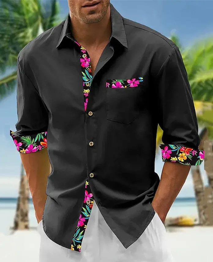 Men's 3D Printed Casual Slim Shirt