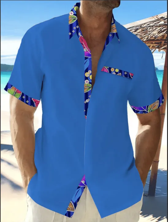 Men's 3D Printed Casual Slim Shirt