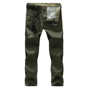 Mens Casual Thin Solid Color Long Pants