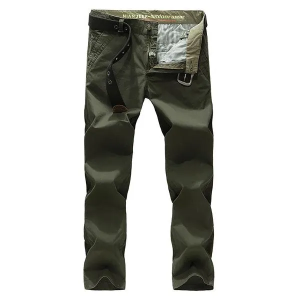Mens Casual Thin Solid Color Long Pants