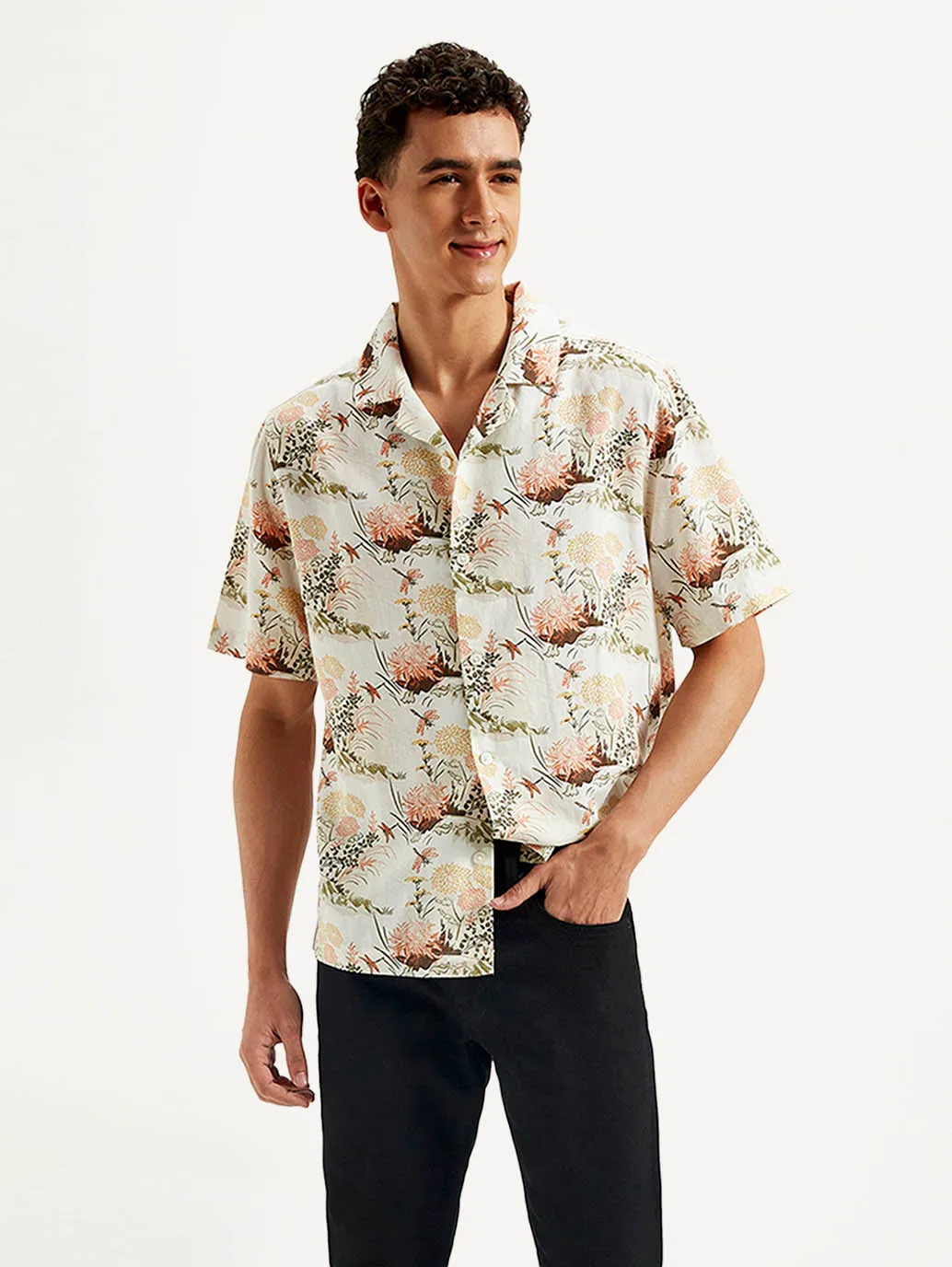 Men's Floral Relaxed Fit Shirt
