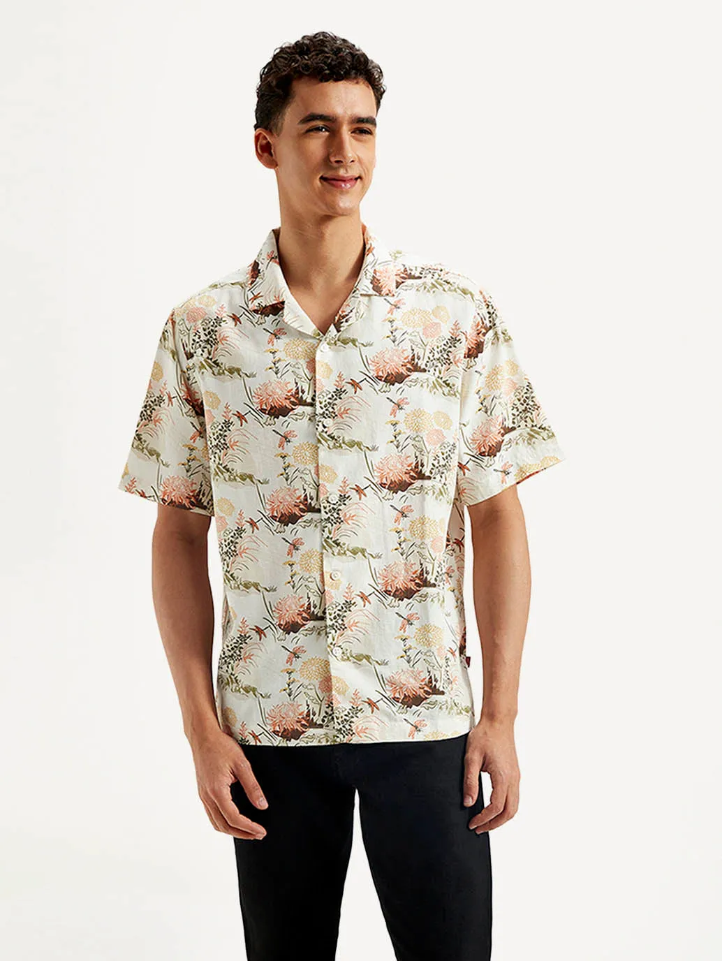 Men's Floral Relaxed Fit Shirt