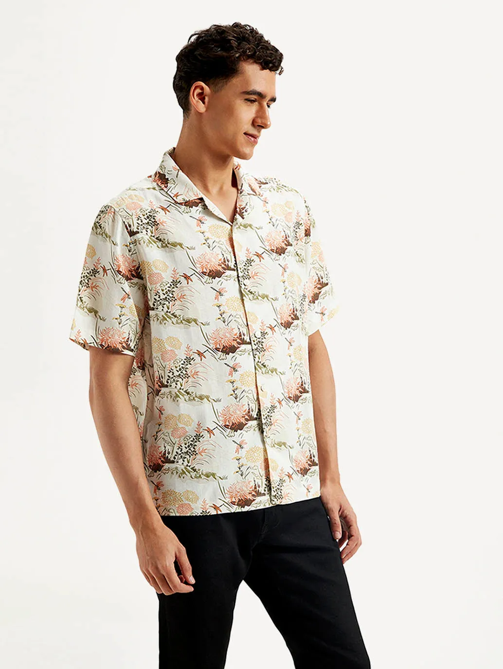 Men's Floral Relaxed Fit Shirt