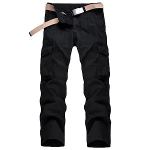 Mens Multi-pocket Casual Cotton Cargo Pants