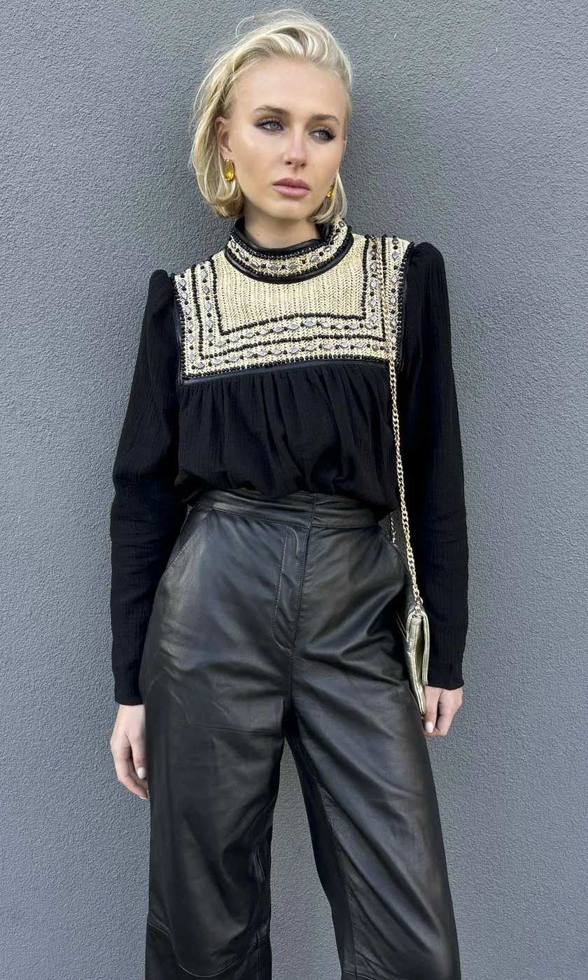 Mes Demoiselles Ness  Hand Embroid Top