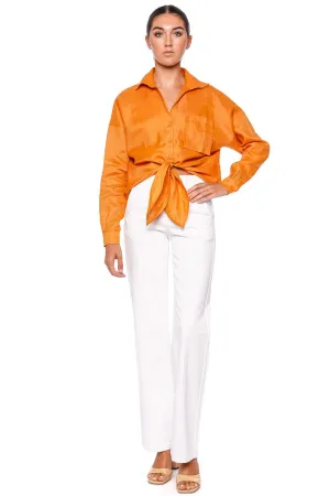 Mi Corazon Tie Waist Linen Shirt