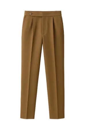 Mid-High Waist Straight Cropped British Pant