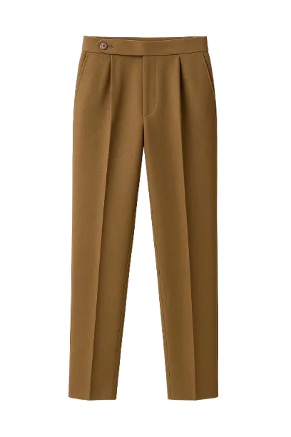 Mid-High Waist Straight Cropped British Pant
